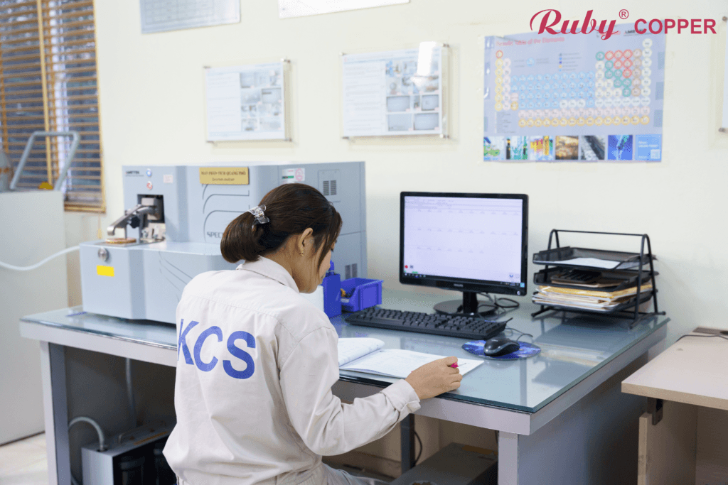 Tube quality inspection process for Ruby Copper Tube chemical composition testing
