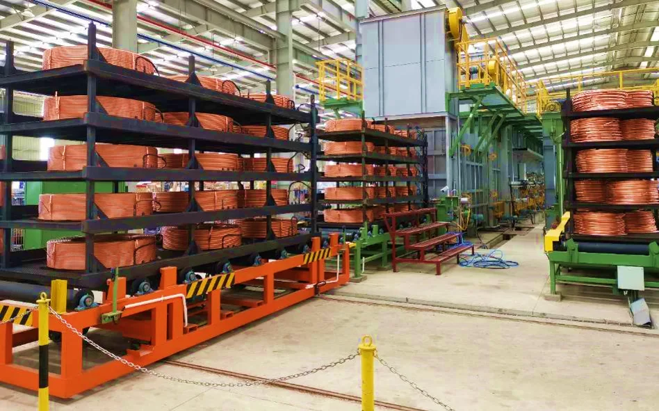 Annealed copper tube furnace at Ruby Copper factory